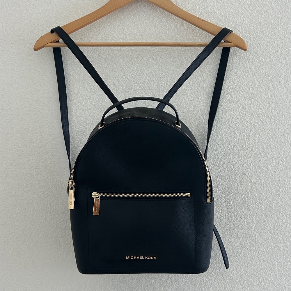 Michael Kors Navy Backpack with Gold Details